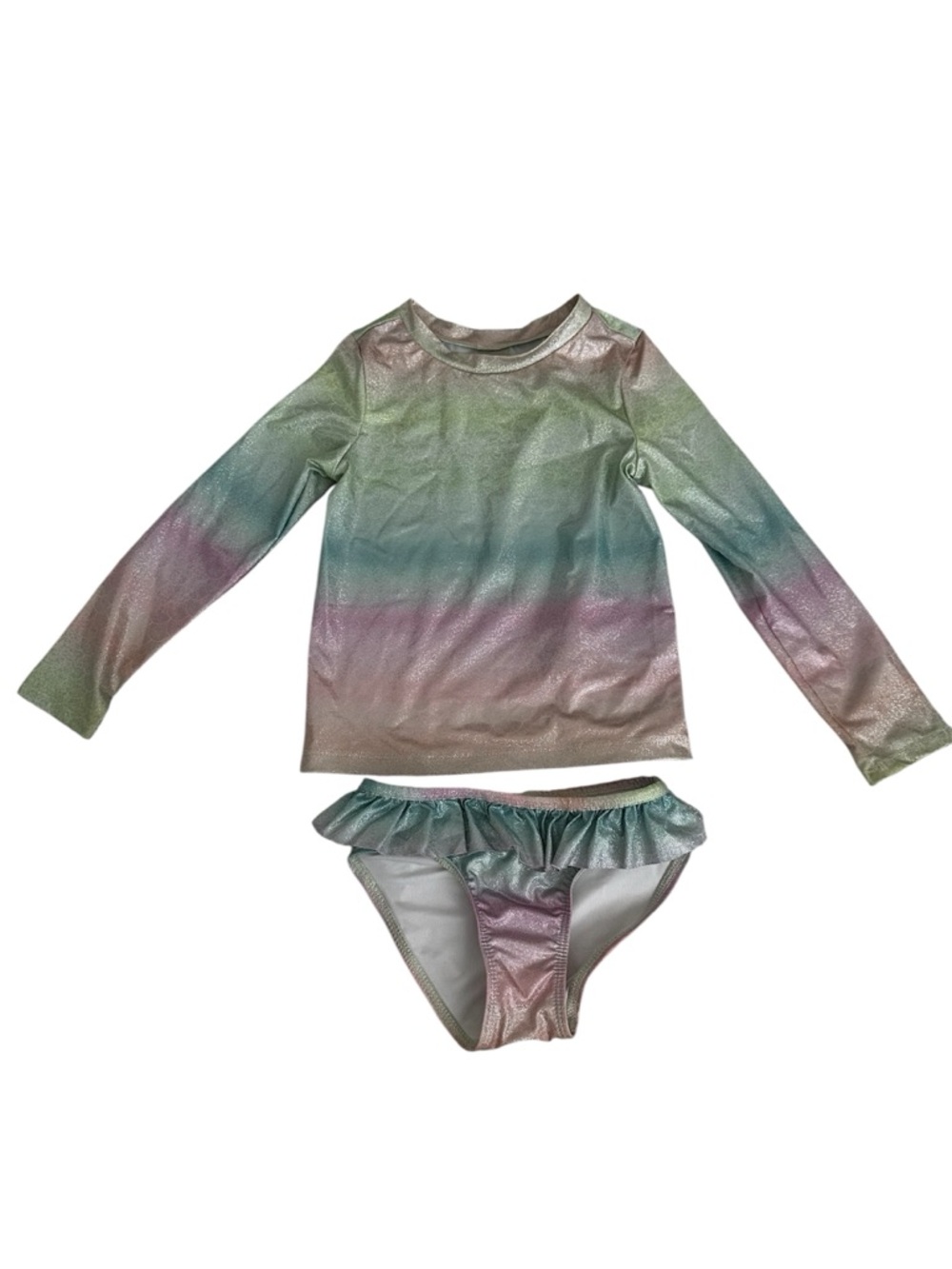 Girls Mermaid Ruffle Two-Piece Swimsuit